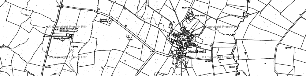 Old map of Scaldwell in 1884