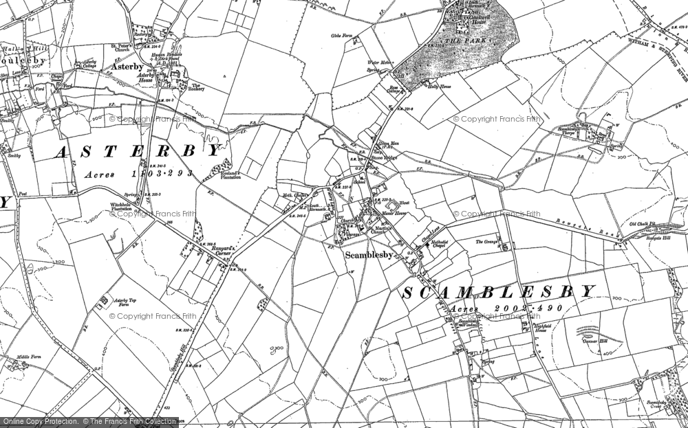 Old Map of Scamblesby, 1887 in 1887