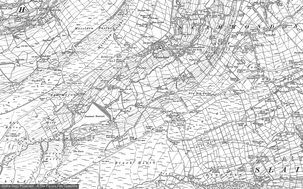 Old Map of Scammonden, 1890 - 1892 in 1890