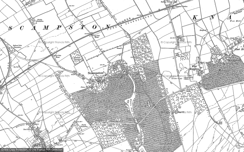 Old Map of Scampston, 1889 in 1889