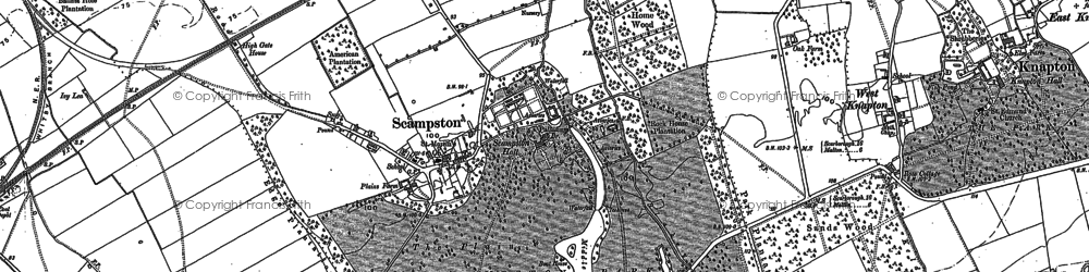 Old map of Scampston in 1889