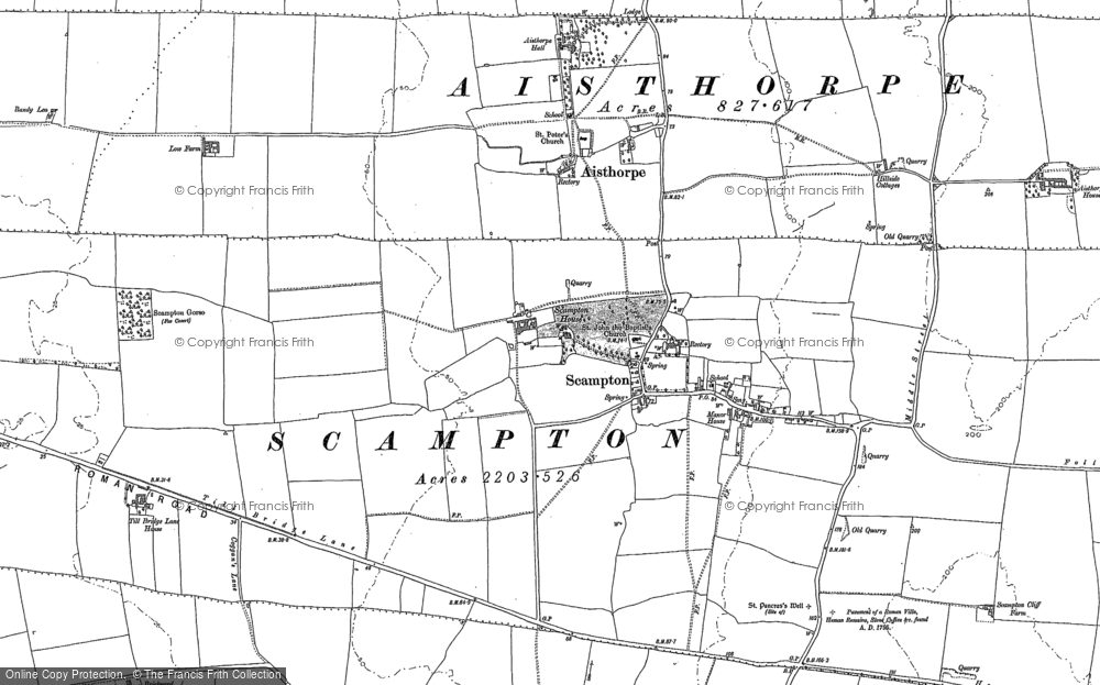 Old Map of Scampton, 1885 in 1885