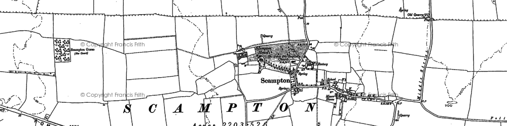 Old map of Scampton in 1885