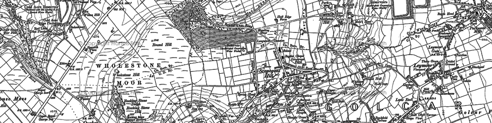 Old map of Wholestone Moor in 1890