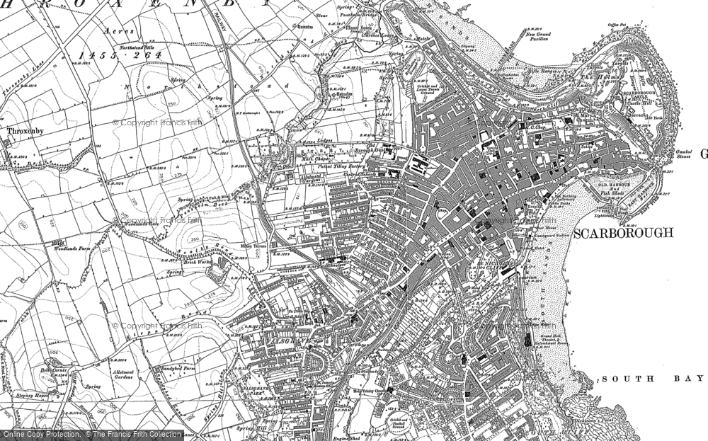 Old Map of Historic Map covering Falsgrave in 1890