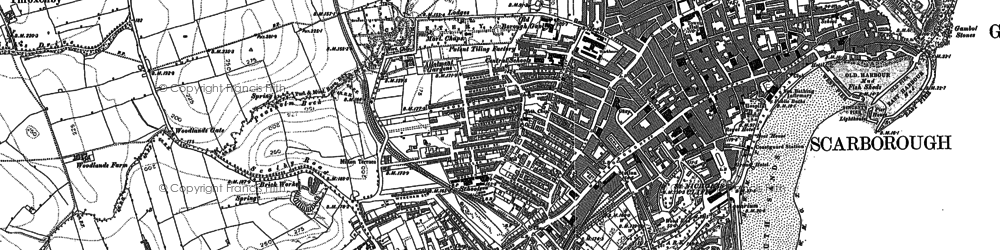 Old map of Scarborough in 1890
