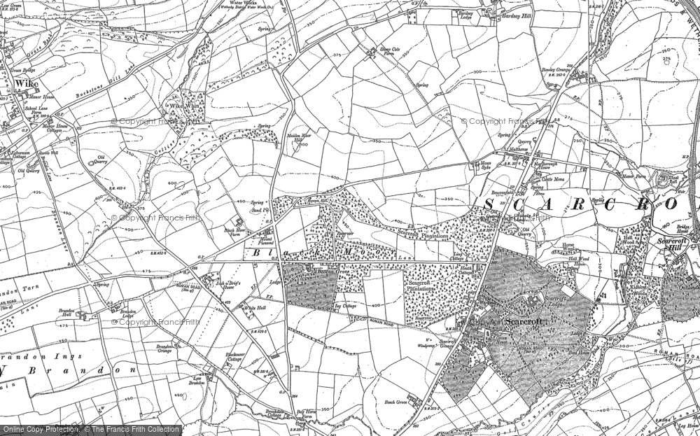 Old Map of Scarcroft, 1891 - 1892 in 1891