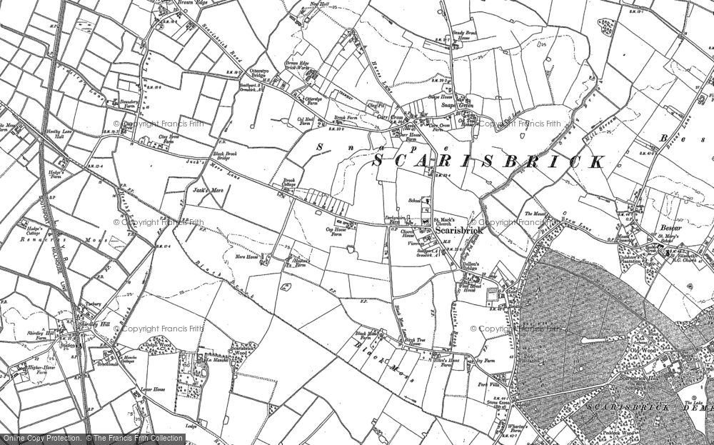 Old Map of Historic Map covering Bescar in 1891