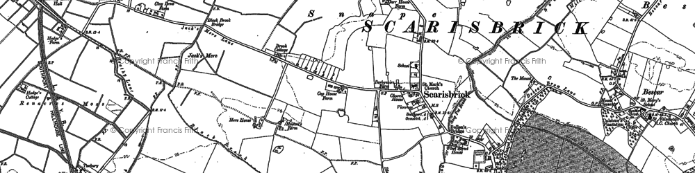 Old map of Smithy Lane Ends in 1891