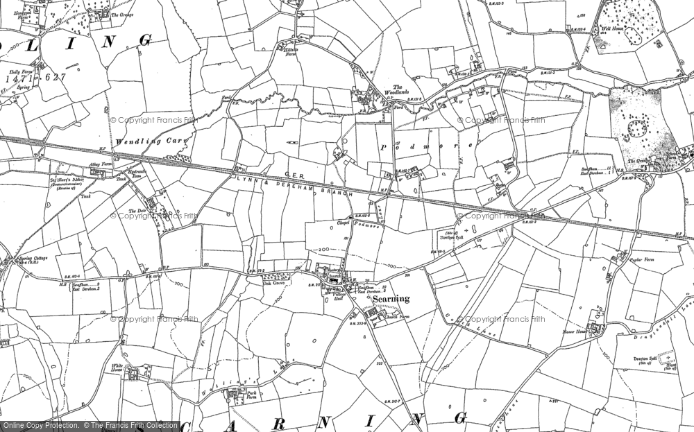 Old Map of Historic Map covering Podmore in 1882