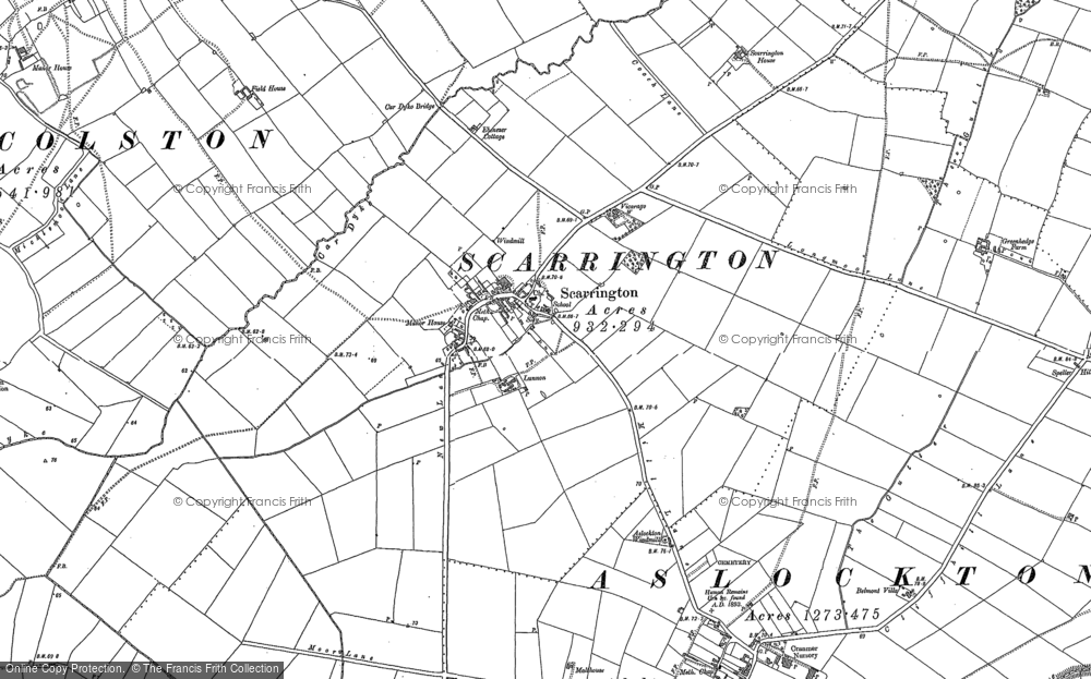 Old Map of Scarrington, 1883 - 1899 in 1883