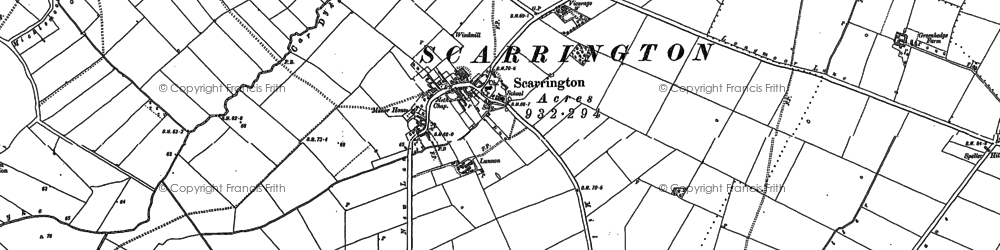 Old map of Scarrington in 1883
