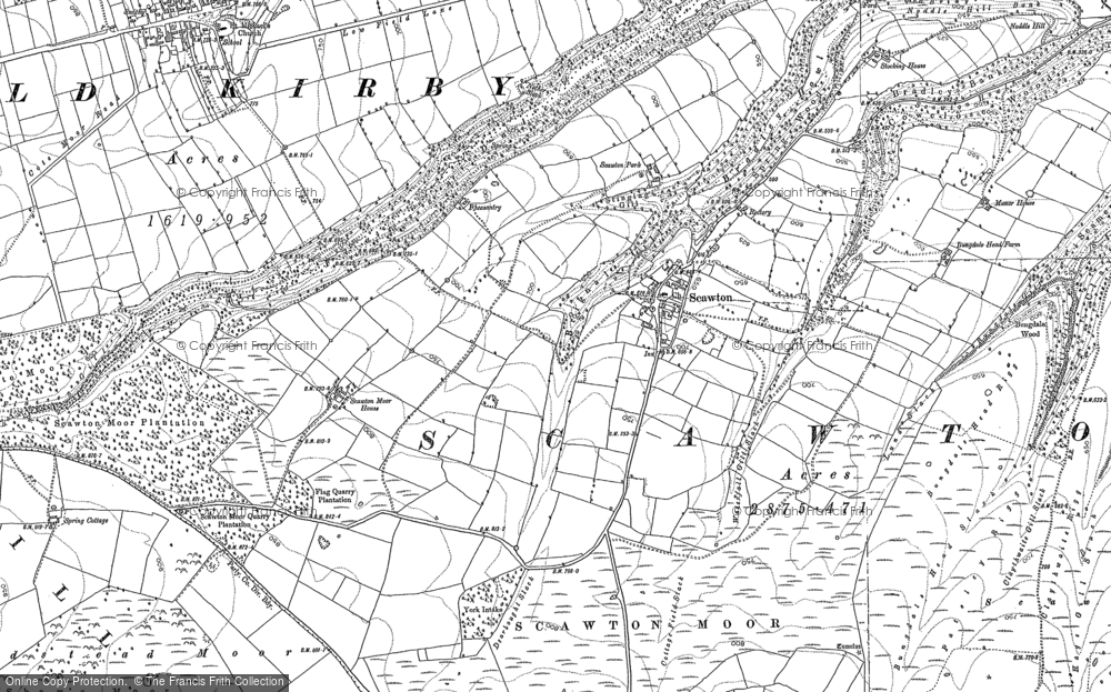 Old Map of Scawton, 1891 in 1891