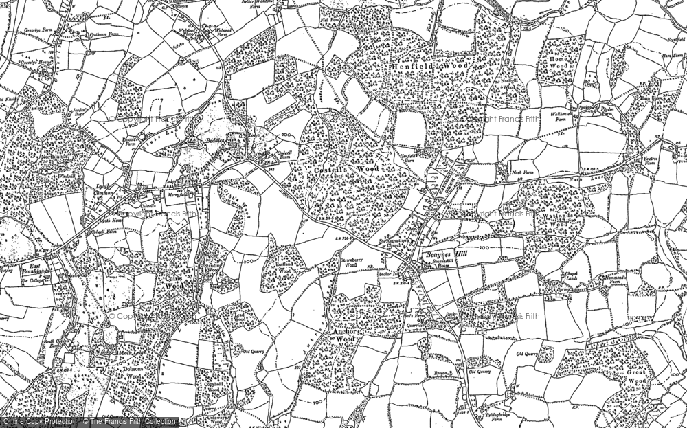 Old Map of Historic Map covering Abbots Leigh in 1896