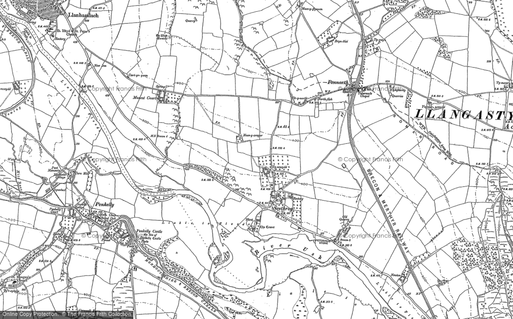 Old Map of Scethrog, 1886 in 1886