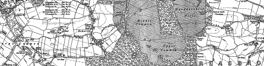 Old map of Dropping Well in 1890