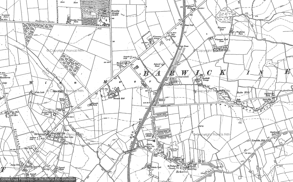 Old Map of Historic Map covering Barnbow Wood in 1891