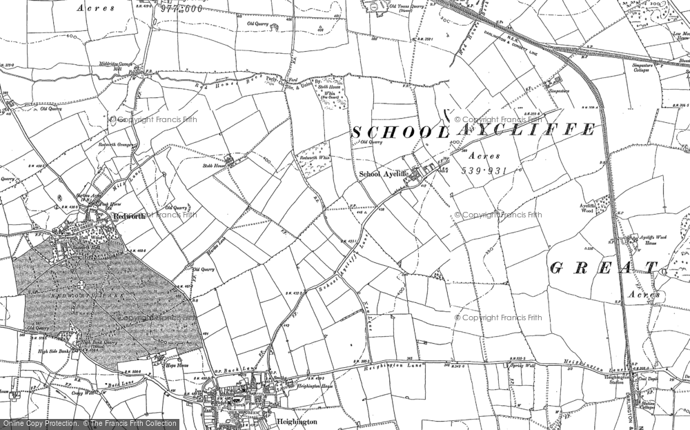 Old Map of School Aycliffe, 1896 in 1896