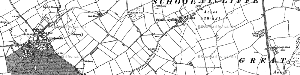 Old map of School Aycliffe in 1896