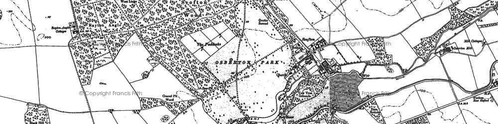 Old map of Scofton in 1884