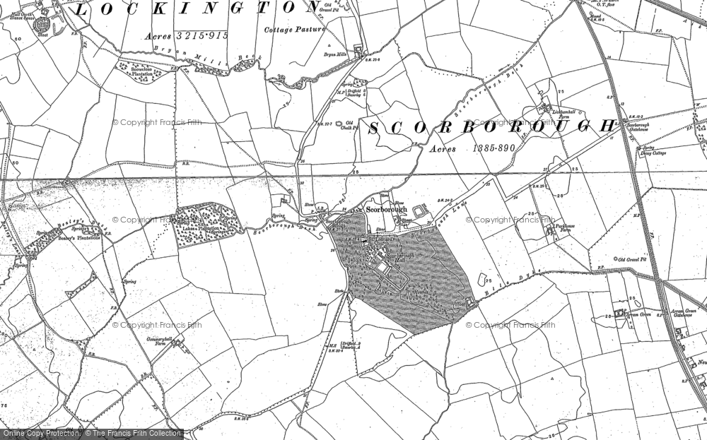 Old Map of Scorborough, 1890 in 1890