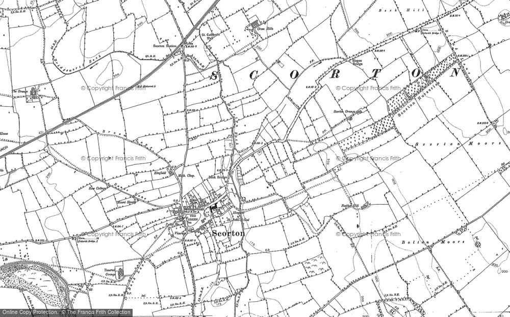 Old Map of Historic Map covering Beck Hill in 1891
