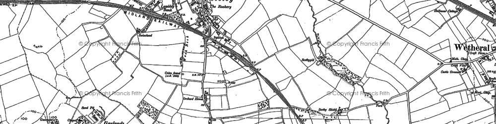 Old map of Scotby in 1899