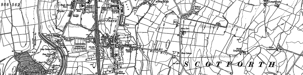 Old map of Scotforth in 1910