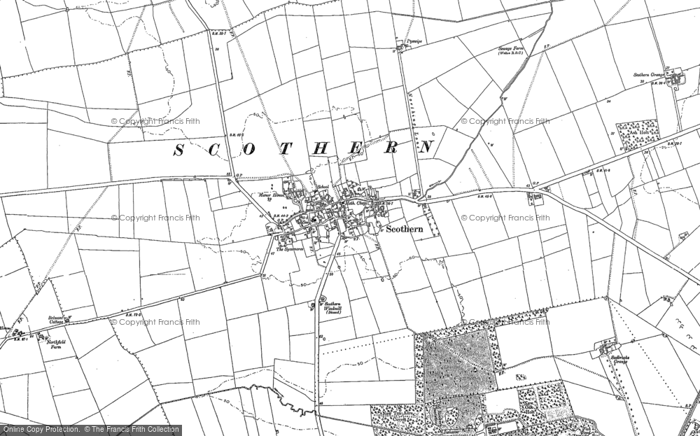 Old Map of Scothern, 1885 - 1886 in 1885