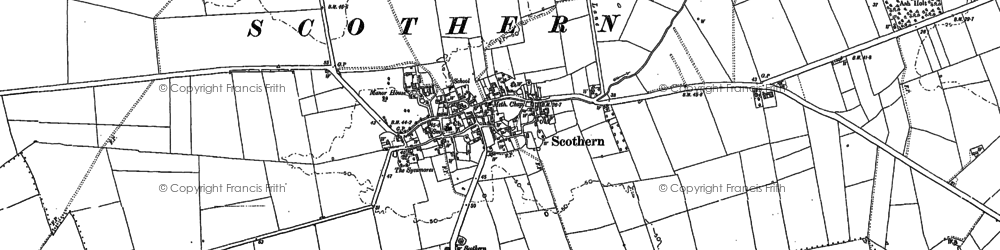 Old map of Scothern in 1885