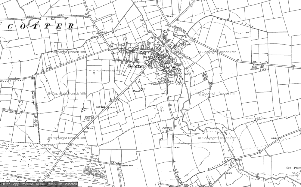 Old Map of Scotter, 1885 in 1885