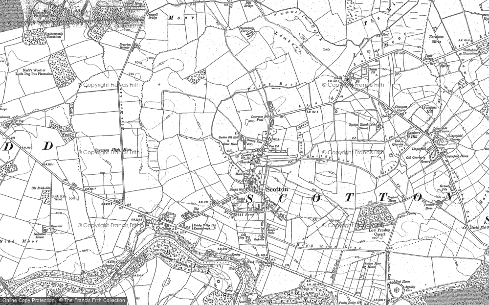 Old Map of Historic Map covering Bilton Dene in 1849