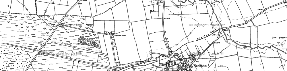 Old map of Scotton in 1885