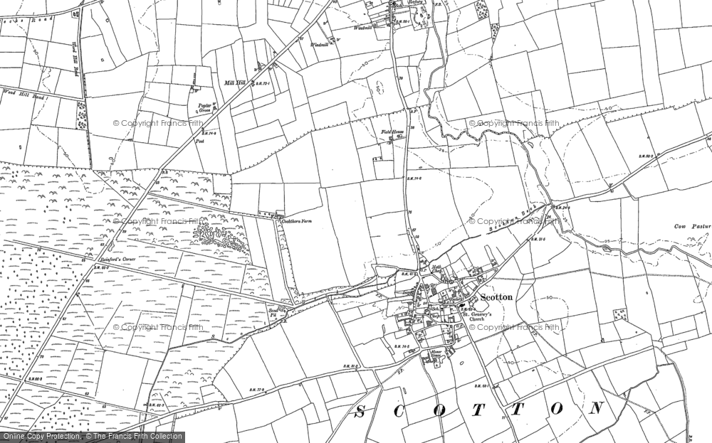 Old Map of Historic Map covering Northorpe Beck in 1885