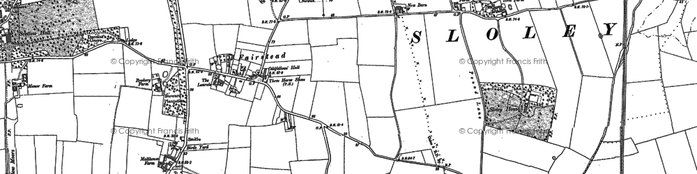 Old map of Scottow in 1884