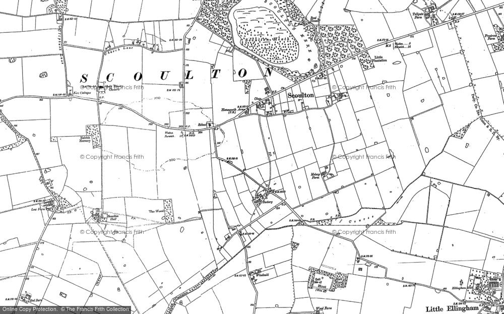 Old Map of Scoulton, 1882 in 1882