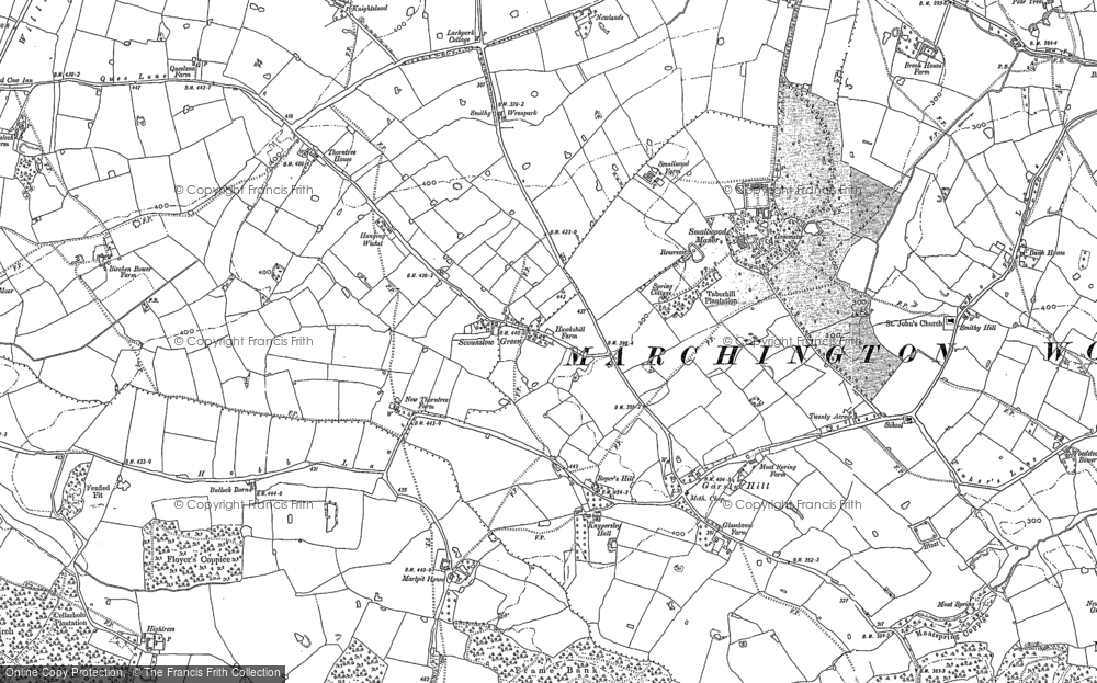 Old Map of Scounslow Green, 1900 in 1900