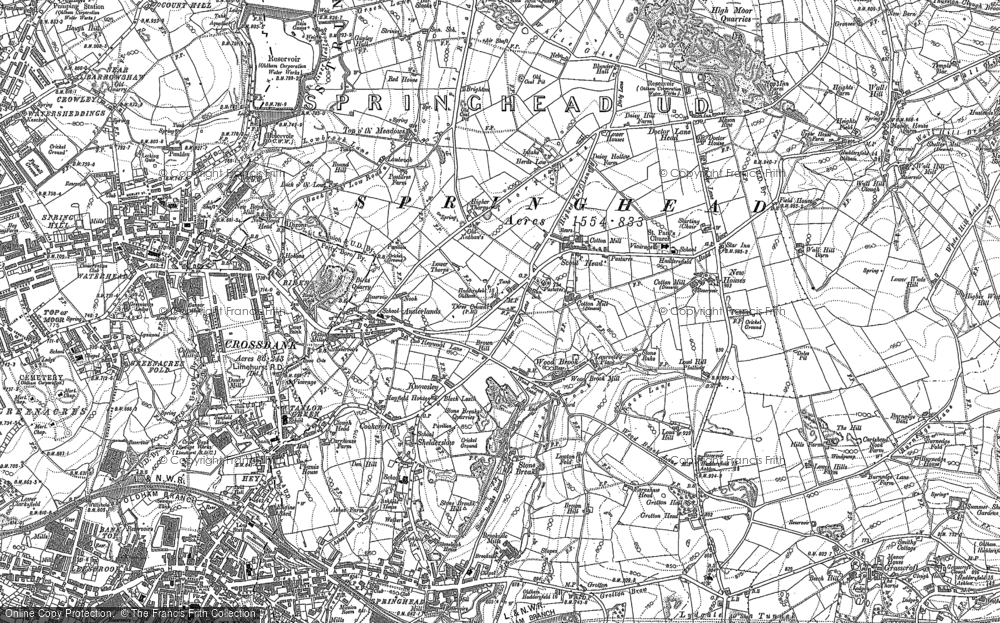 Old Map of Historic Map covering Wall Hill in 1904