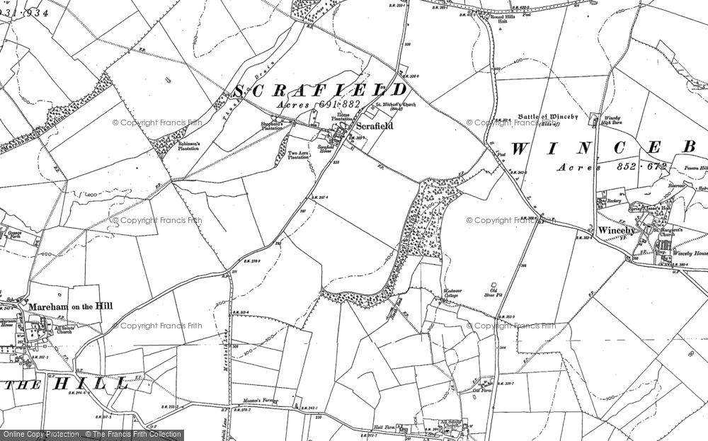 Old Map of Scrafield, 1887 in 1887