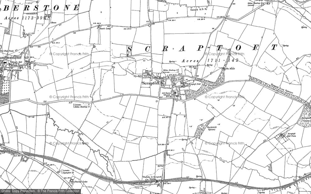 Old Map of Scraptoft, 1884 - 1885 in 1884