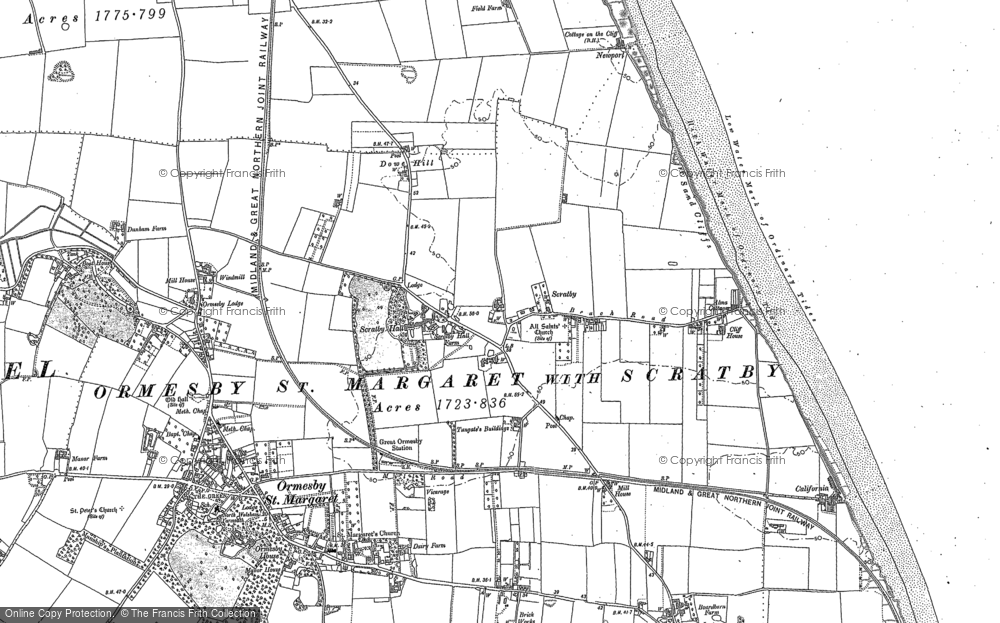 Old Map of Scratby, 1904 - 1905 in 1904
