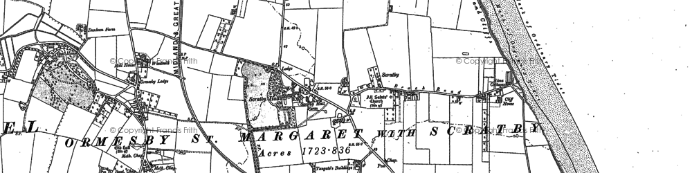 Old map of Scratby in 1904