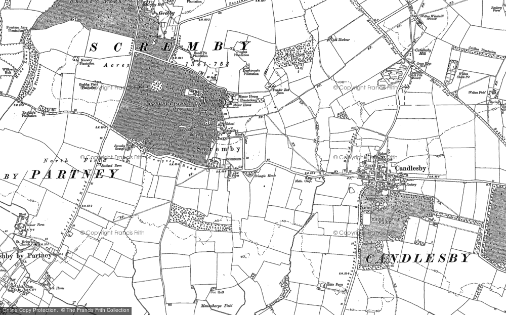 Old Map of Scremby, 1887 in 1887