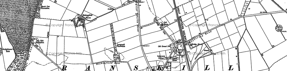 Old map of Roman Bank in 1885