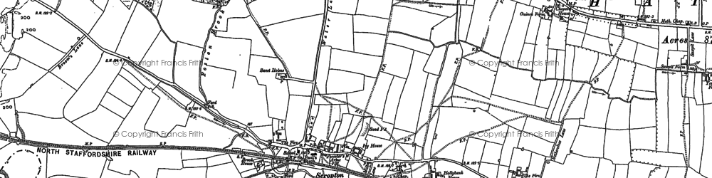 Old map of Scropton in 1899