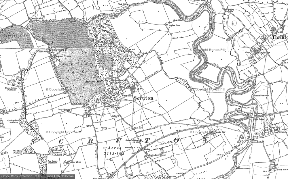 Old Map of Scruton, 1891 in 1891