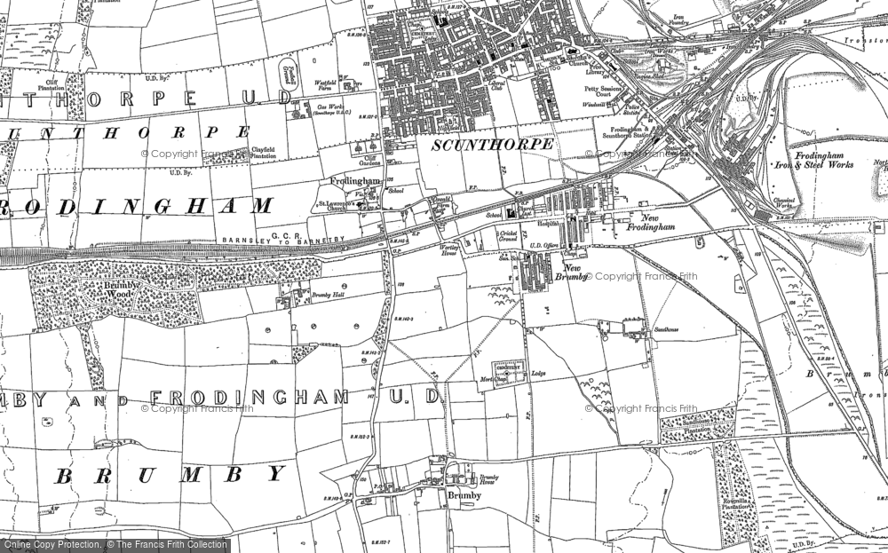 Old Map of Scunthorpe, 1885 - 1886 in 1885