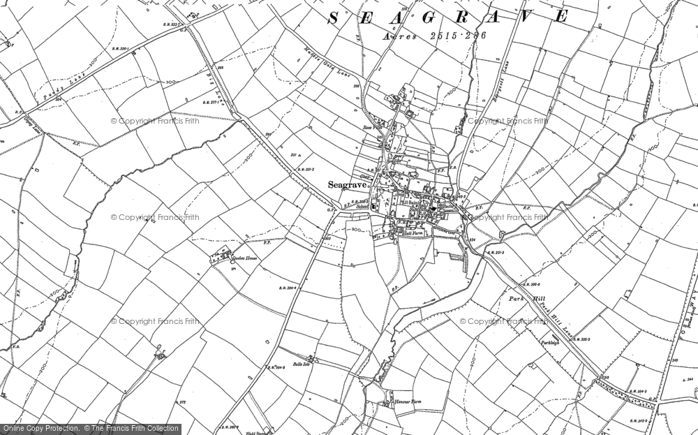 Old Map of Seagrave, 1883 in 1883