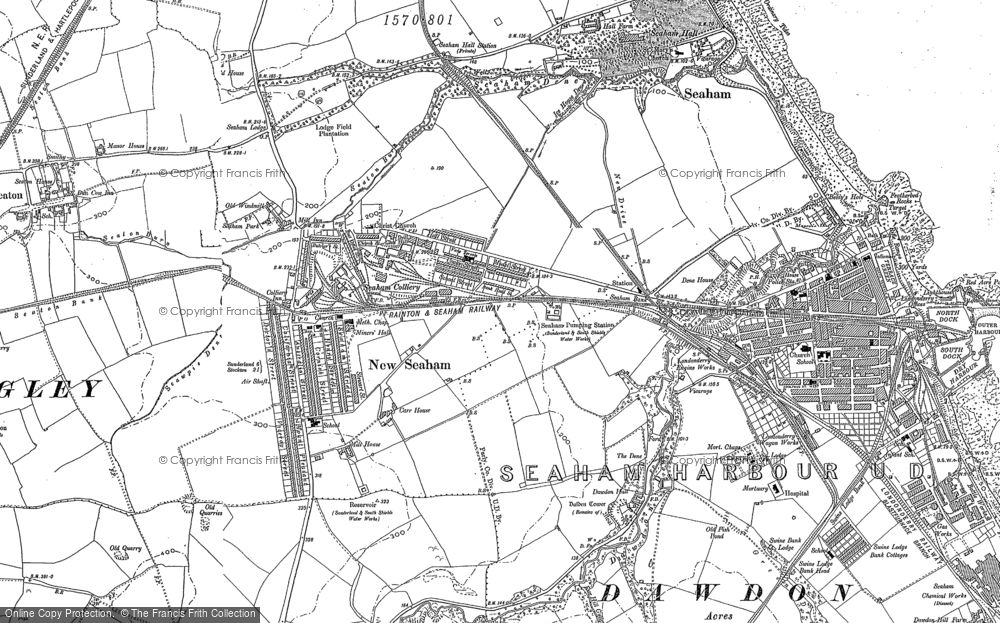 Old Map of Seaham, 1914 in 1914