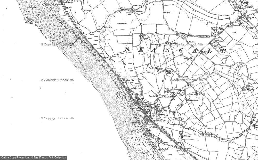 Old Map of Seascale, 1898 in 1898